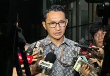 Juru Bicara Komisi Pemberantasan Korupsi Budi Prasetyo memberikan keterangan di Gedung Merah Putih KPK Jakarta